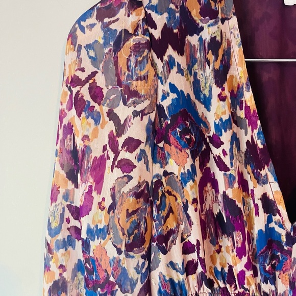 Meet Me In Santorini Ikat Flower Maxi Dress Anthro - Picture 5 of 11